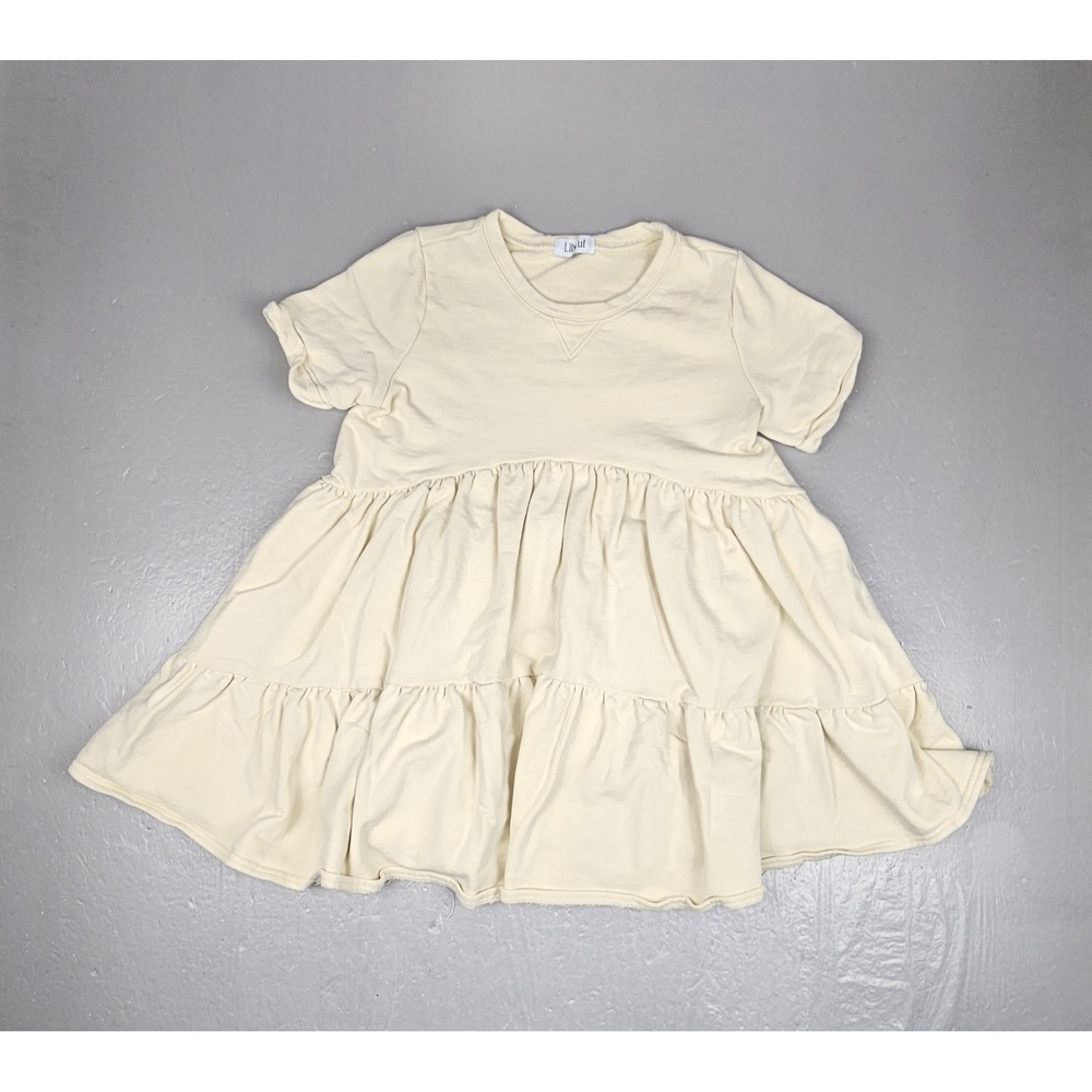 Lilyful Baby‎ Doll Dress Womens Small Ivory Tiered Solid Print
